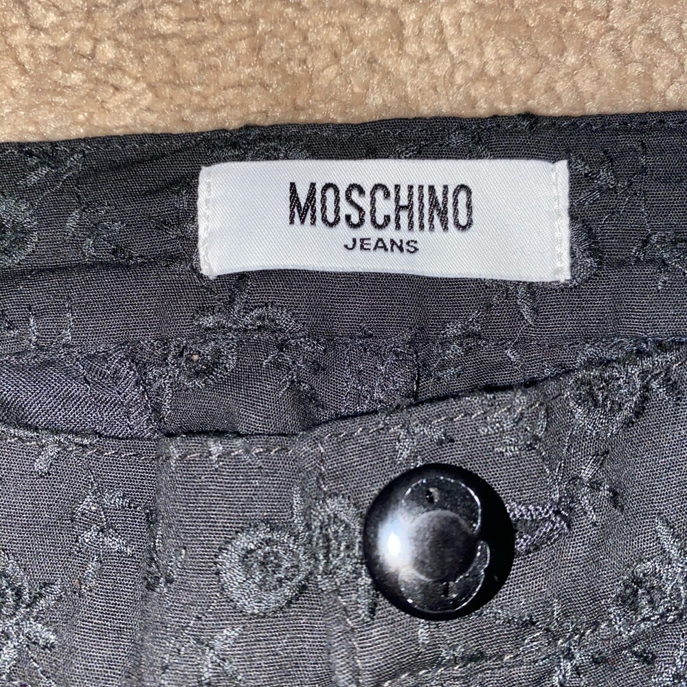 Moschino Black Pattern Casual Pants - Picture 3 of 8